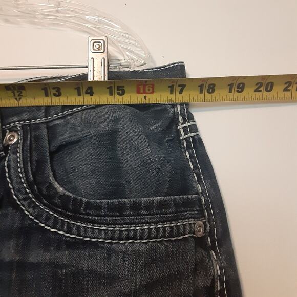 BKE Tyler Straight Jeans Mens 36XL Buckle Bootcut Stitch Rockabilly Distressed - Picture 11 of 13